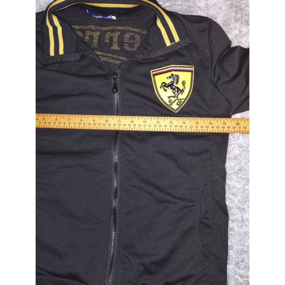 Ferrari Track Jacket US Men's Large Chinese Size XXL Athletic Black Gold - Picture 6 of 9